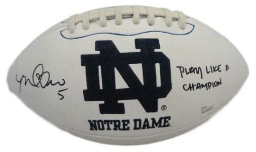 Manti Te'o Autographed Notre Dame Logo Football Play Like A Champion JSA 13503