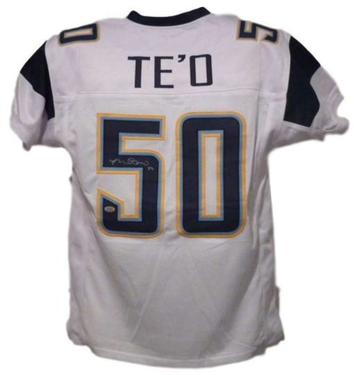 Manti Te'o Autographed/Signed San Diego Chargers White XL Jersey 13505