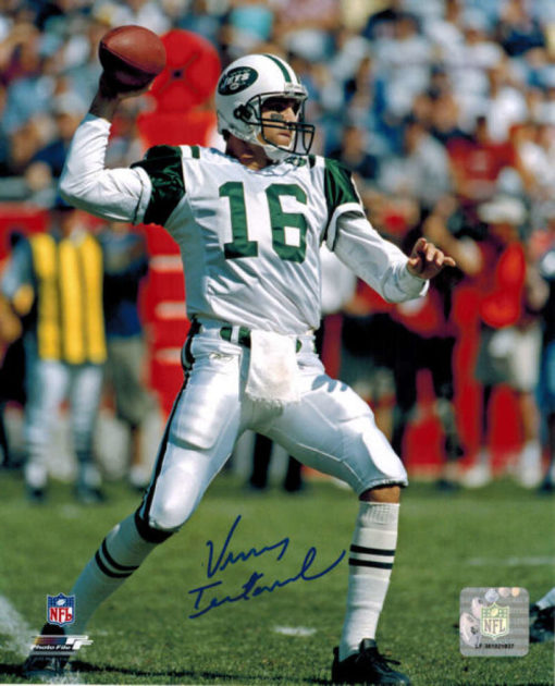 Vinny Testaverde Autographed/Signed New York Jets 8x10 Photo 13521