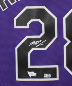 Nolan Arenado Autographed/Signed Colorado Rockies Purple XL Jersey FAN 13528