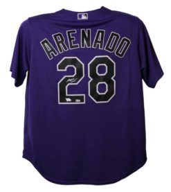Nolan Arenado Autographed/Signed Colorado Rockies Purple XL Jersey FAN 13528