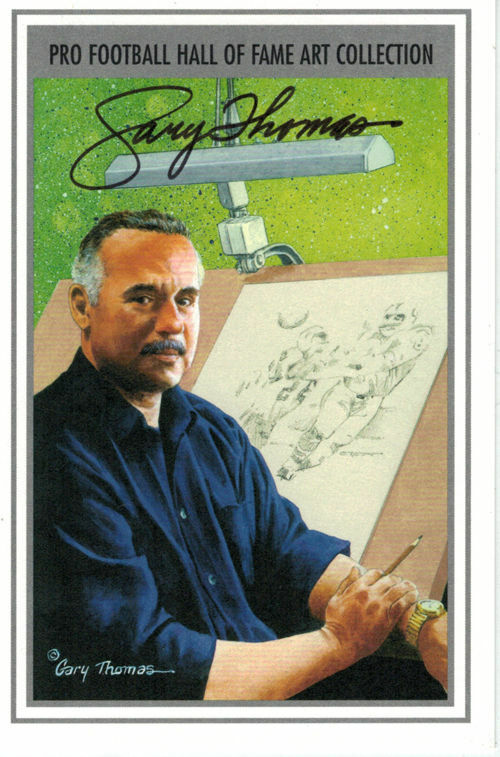 Gary Thomas Autographed Goal Line Art Artist Card In Black 13555