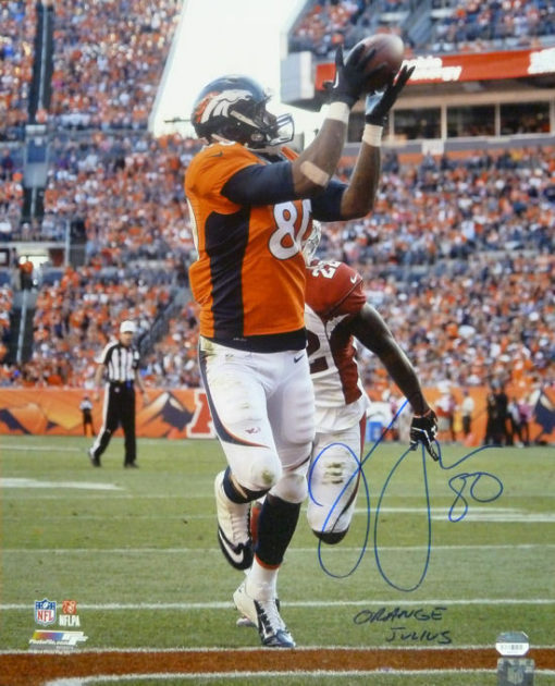 Julius Thomas Autographed/Signed Denver Broncos 16x20 Photo Orange Julius 13557