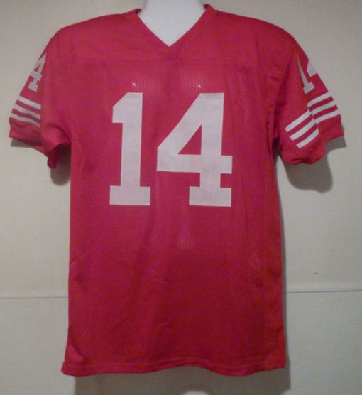 YA Tittle Autographed/Signed San Francisco 49ers XL Red Jersey HOF JSA 13602