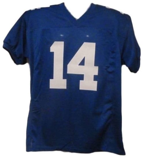 YA Tittle Autographed/Signed New York Giants Blue XL Poly Jersey HOF ...