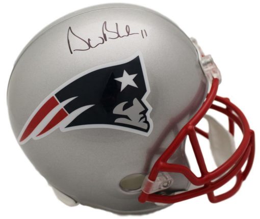 Drew Bledsoe Autographed New England Patriots Replica Helmet BAS 13610
