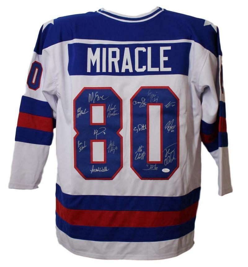 1980 USA Miracle On Ice Olympic Hockey Signed White XL Jersey 15 Sigs JSA 13662