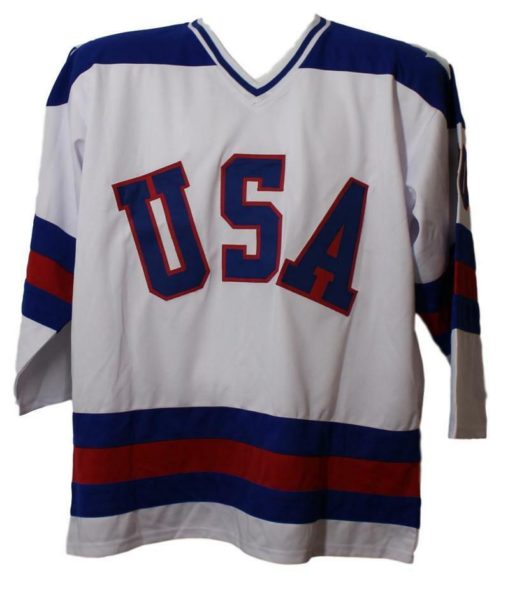 1980 USA Miracle On Ice Olympic Hockey Signed White XL Jersey 15 Sigs JSA 13662