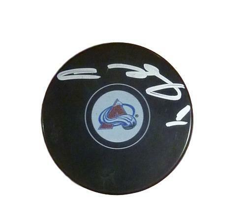 Semyon Varlamov Autographed/Signed Colorado Avalanche Logo Hockey Puck 13679