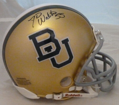 JD Walton Autographed/Signed Baylor Bears Riddell Mini Helmet 13702