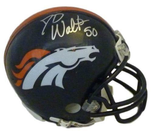JD Walton Autographed/Signed Denver Broncos Riddell Mini Helmet 13703