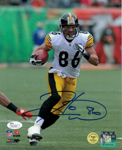 Hines Ward Autographed/Signed Pittsburgh Steelers 8X10 Photo JSA 13707 PF