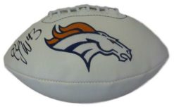 TJ Ward Autographed/Signed Denver Broncos White Logo Football 13718