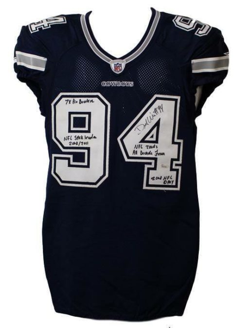 Demarcus Ware Autographed Dallas Cowboys Game Issued Blue Jersey JSA 13737