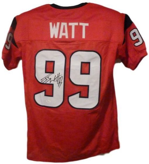 JJ Watt Autographed/Signed Houston Texans Red XL Jersey JSA 13762