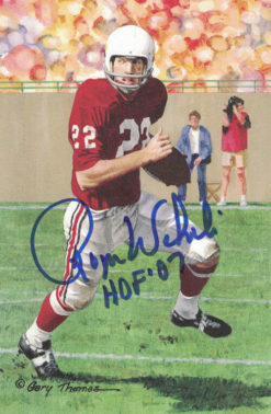Roger Wehrli Autographed St Louis Cardinals Goal Line Art Card Blue HOF 13781