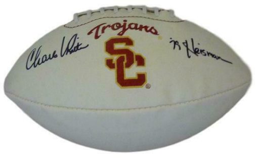 Charles White Autographed USC Trojans White Logo Football Heisman JSA 13788