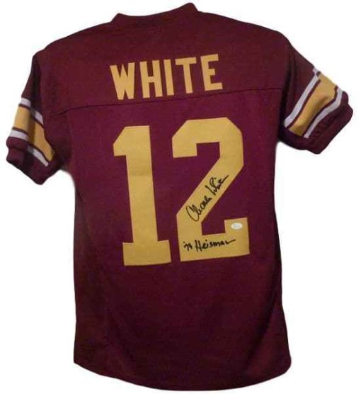 Charles White Autographed/Signed USC Trojans Red XL Jersey Heisman JSA 13789