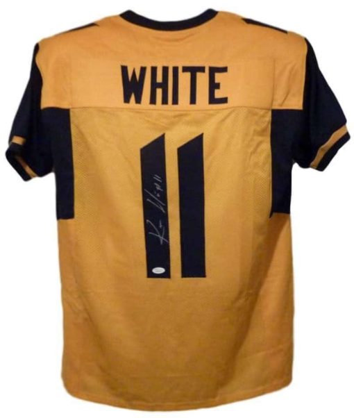 Kevin White Autographed West Virginia Mountaineers XL Yellow Jersey JSA 13798