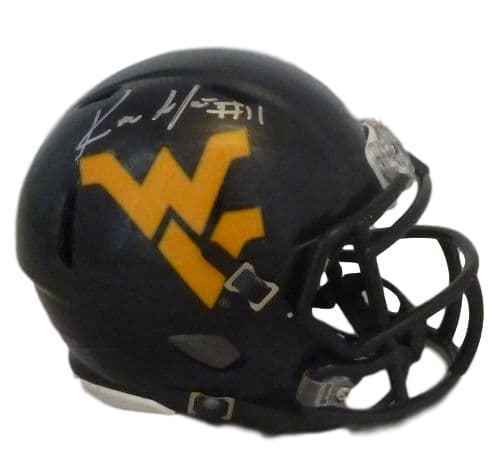 Kevin White Autographed West Virginia Mountaineers Blue Mini Helmet JSA 13800