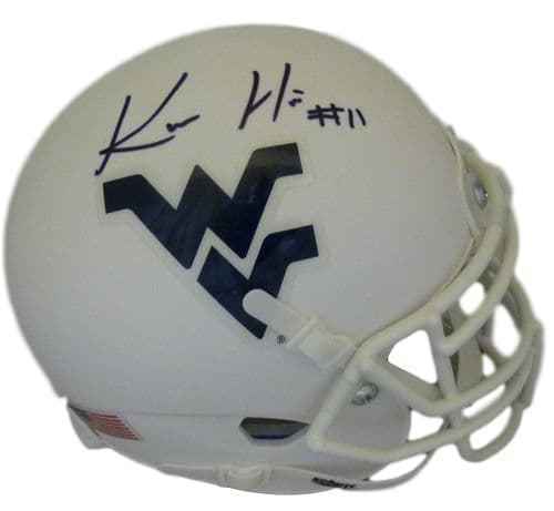 Kevin White Signed West Virginia Mountaineers Schutt White Mini Helmet JSA 13801