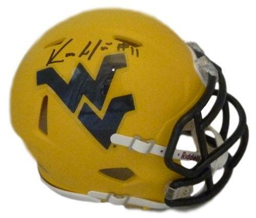 Kevin White Autographed West Virginia Mountaineers Yellow Mini Helmet JSA 13802