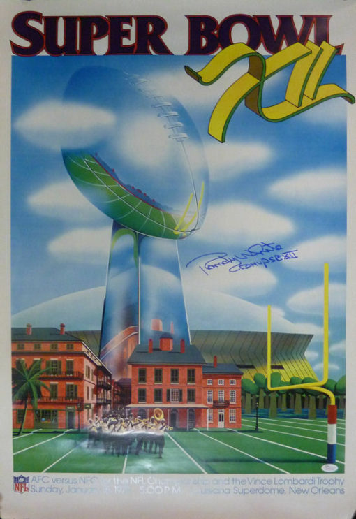 Randy White Autographed/Signed Dallas Cowboys Super Bowl XII Poster JSA 13808