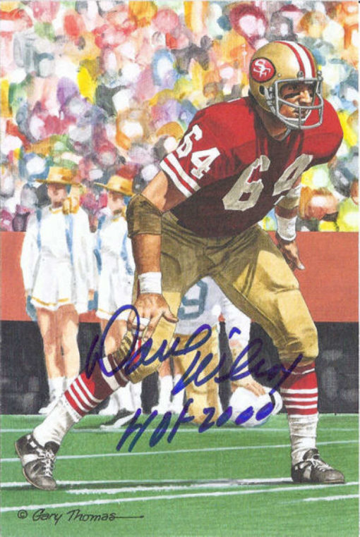 Dave Wilcox Autographed San Francisco 49ers Goal Line Art Card Blue HOF 13812