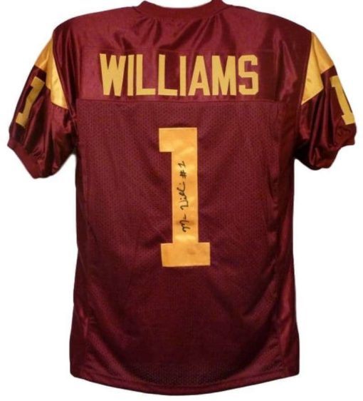 Mike Williams Autographed/Signed USC Trojans Red XL Jersey 13836