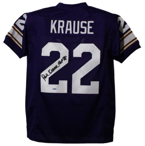 Paul Krause Autographed Minnesota Vikings Purple XL Jersey HOF Tristar 13843