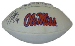 Patrick Willis Autographed Ole Miss Rebels White Logo Football JSA 13855