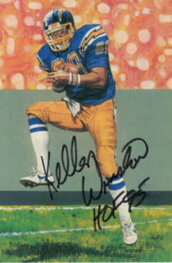 Kellen Winslow Autographed San Diego Chargers Goal Line Art Card HOF Black 13876