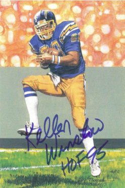 Kellen Winslow Autographed San Diego Chargers Goal Line Art Card Blue HOF 13877