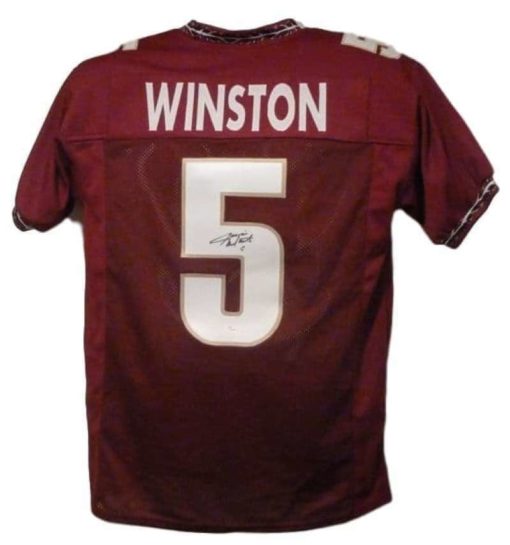 Jameis Winston Autographed Florida State Seminoles Red XL Jersey JSA 13880