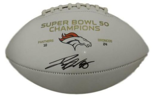 Derek Wolfe Autographed Denver Broncos SB 50 White Panel Football JSA 13899