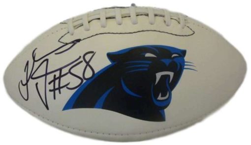 Thomas Davis Autographed/Signed Carolina Panthers Logo Football JSA 13902
