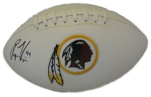 Ryan Kerrigan Autographed/Signed Washington Redskins Logo Football JSA 13903