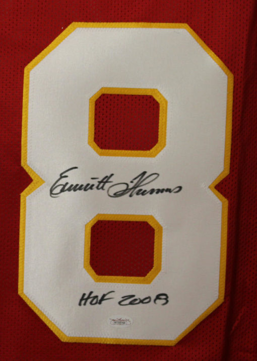 Emmitt Thomas Autographed/Signed Kansas City Chiefs Red XL Jersey HOF JSA 13912