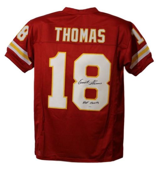 Emmitt Thomas Autographed/Signed Kansas City Chiefs Red XL Jersey HOF JSA 13912