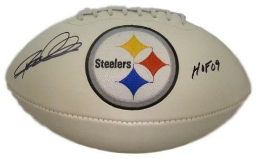 Rod Woodson Autographed Pittsburgh Steelers White Logo Football HOF BAS 13915