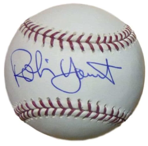 Robin Yount Autographed/Signed Milwaukee Brewers OML Baseball 13956