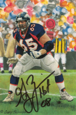 Gary Zimmerman Autographed Denver Broncos Goal Line Art Card HOF Black 13967