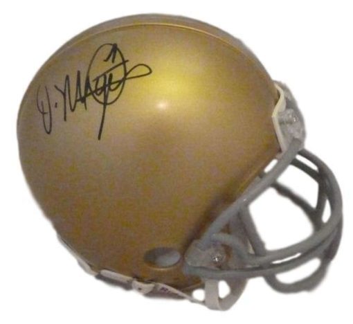 Derrick Mayes Autographed/Signed Notre Dame Mini Helmet 13986