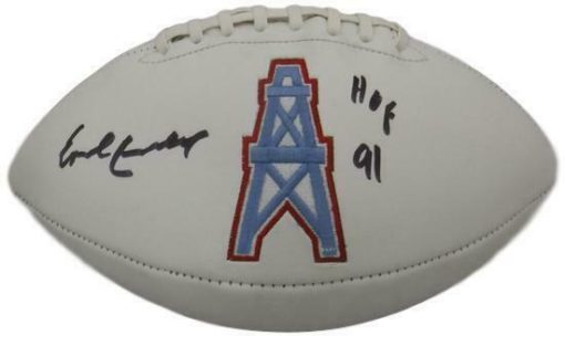 Earl Campbell Autographed/Signed Houston Oilers Logo Football HOF JSA 14002