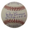 New York Yankees Autographed Perfect Game OML Baseball Larsen Wells Cone JSA 140