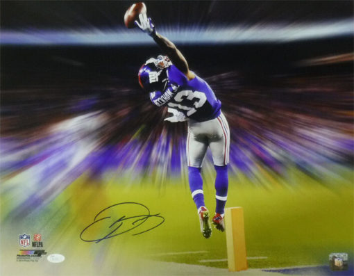 Odell Beckham Signed New York Giants 16x20 Photo the Catch Blast JSA 14037