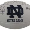 Rudy Ruettiger Autographed/Signed Notre Dame White Logo Football JSA 14051