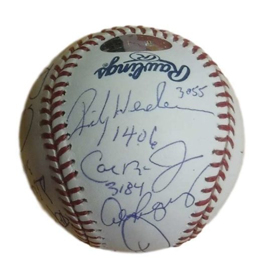 3,000 Hits Club Autographed OML Baseball (Rose, Gwynn, Jeter,+13) Steiner 14055