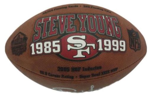 Steve Young Autographed San Francisco 49ers HOF Inductee LE Football MM 14074