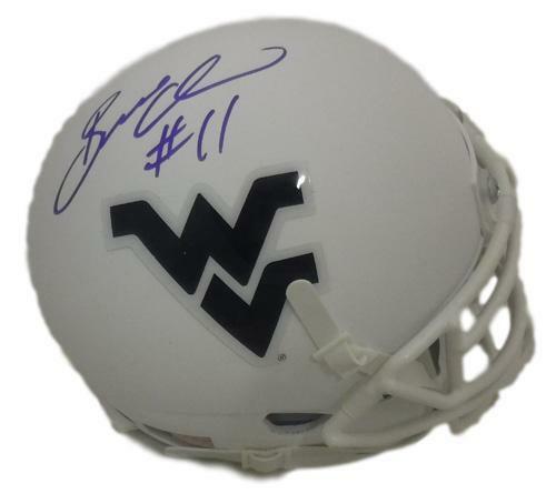 Bruce Irvin Autographed West Virginia Mountaineers White Mini Helmet JSA 14093